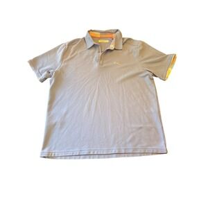 Tommy Bahama IslandZone Mens XL Polo Shirt Light Blue Plaid Accents